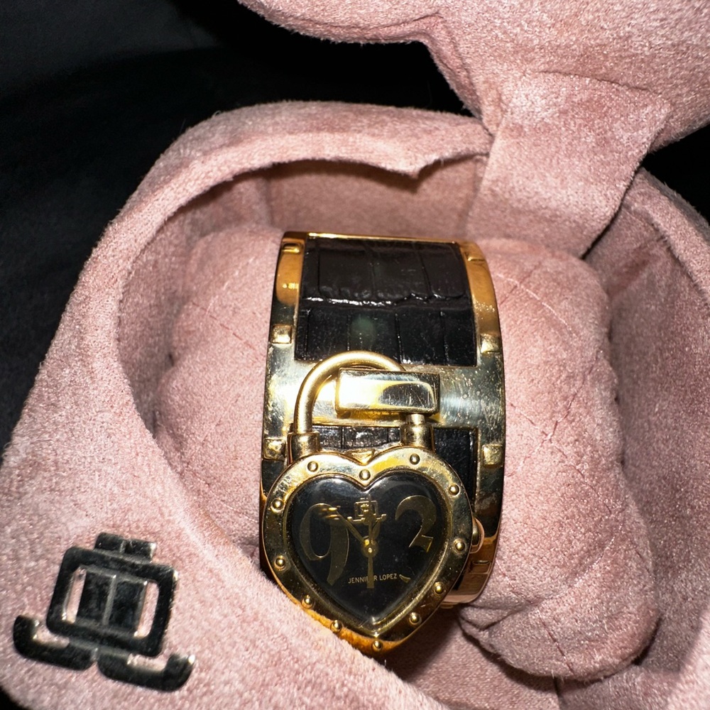 Jennifer Lopez Black & Gold-Tone Women's Watch
